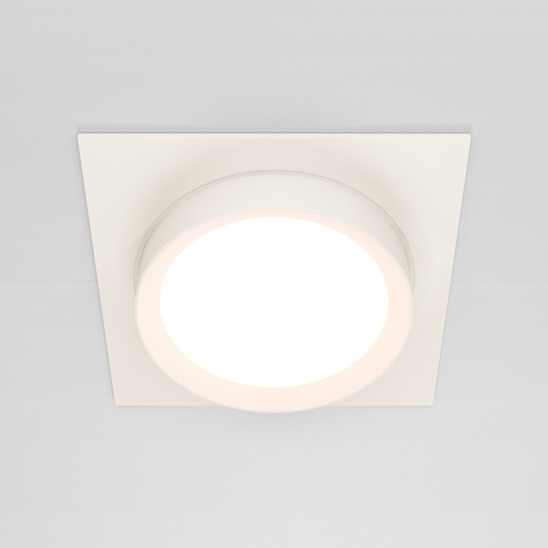 Светильник 11 см, Maytoni Downlight Hoop DL086-GX53-SQ-W, белый