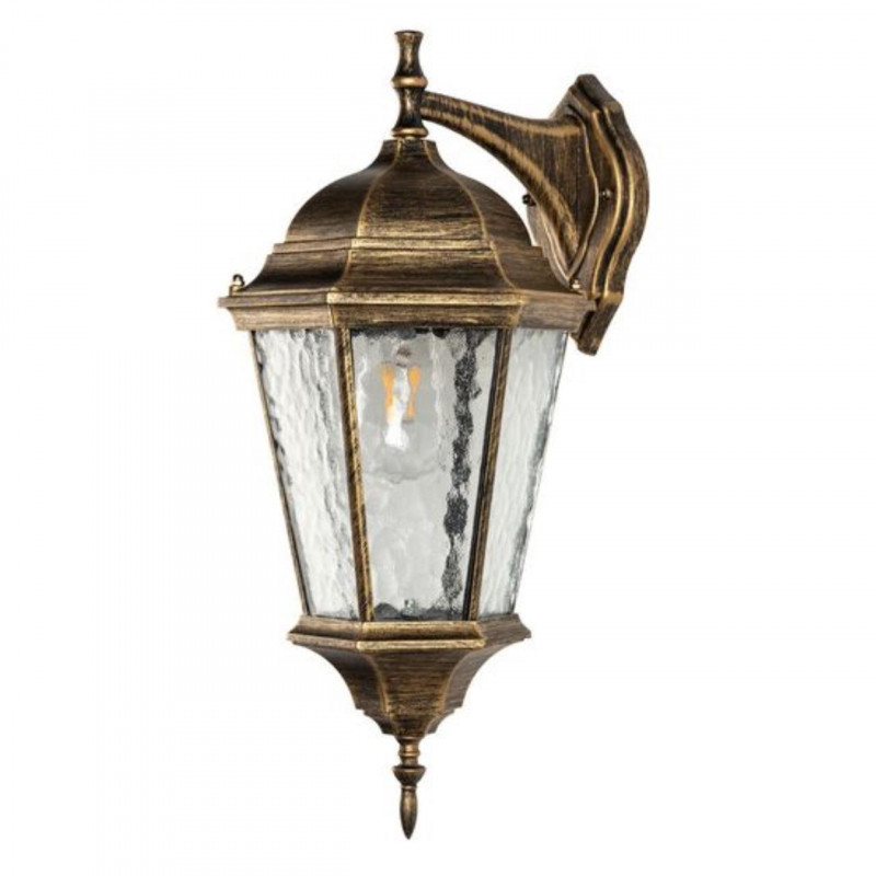 Уличный настенный светильник Arte Lamp Genova A1204AL-1BN, черный с золотом