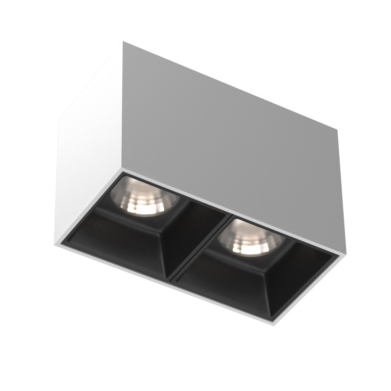 Потолочный светильник 14,5*7,5*9,5 см, LED*24W, 4000 К, Alfa LED C065CL-02-L12W4K-W Maytoni Ceiling & Wall, Бело-черный