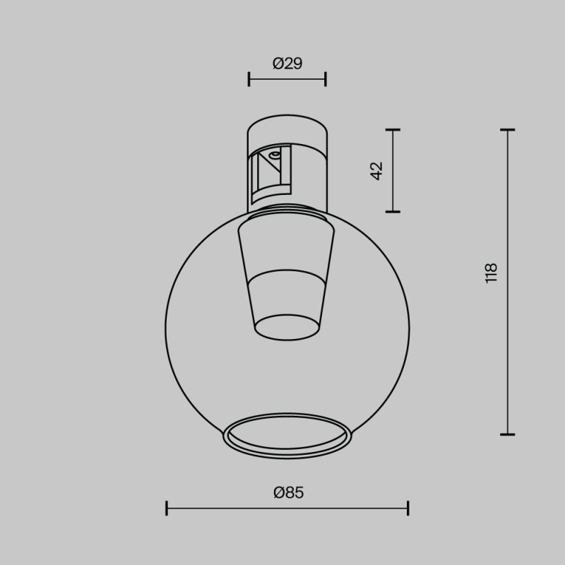 Трековый светильник 9 см, 3W, 3000K, Maytoni Bubble TR148-1-3W3K-B, черный