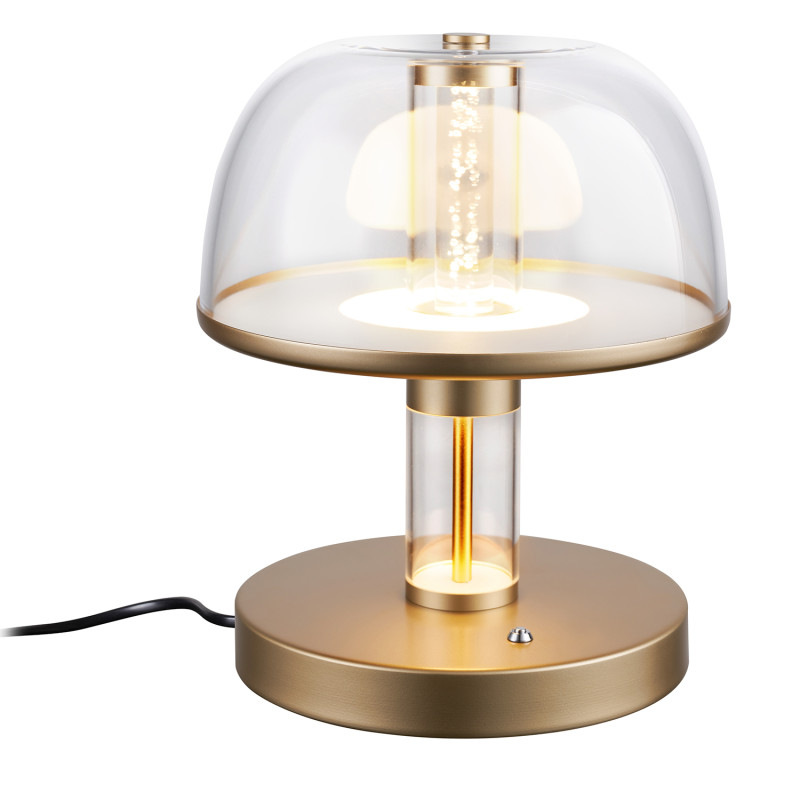 Настольная лампа 23*27,5 см, 12W, Favourite Flaska 4313-1T матовое золото и прозрачный акрил