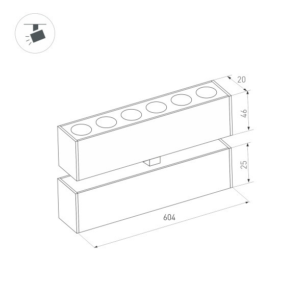 Светильник MAG-DOTS-FOLD-25-S600-18W Day4000 (BK, 30 deg, 24V) (Arlight, IP20 Металл, 3 года) 034222