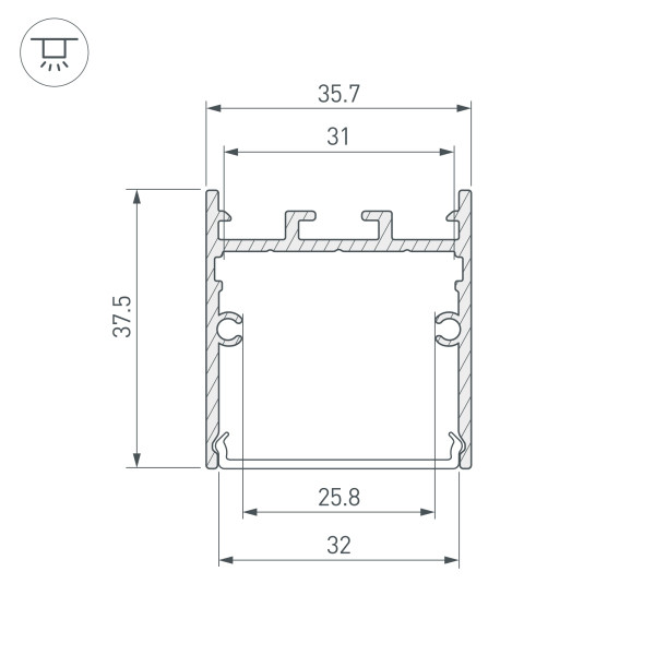 Профиль SL-LINE-3638-LW-2000 ANOD BLACK (Arlight, Алюминий) 038445