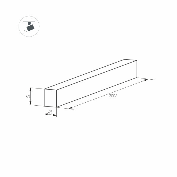 Трек MAG-TRACK-4563-3000 (WH) (Arlight, IP20 Металл, 3 года) 028069(1)