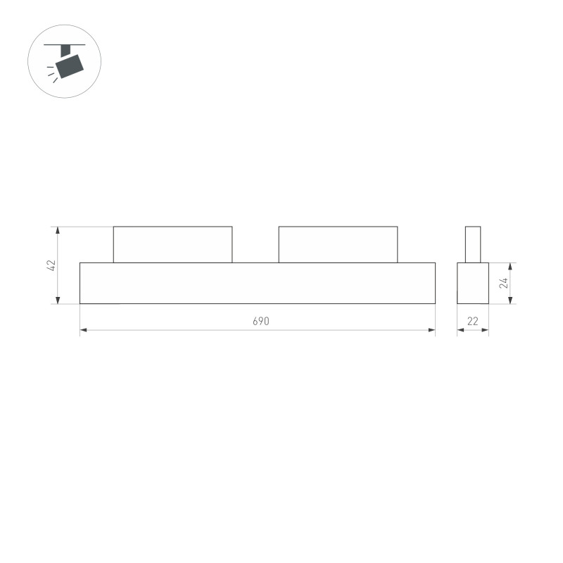 Светильник MAG-FLEX-FLAT-L690-24W Warm3000 (BK, 80 deg, 48V) (Arlight, IP20 Металл, 5 лет) 047208