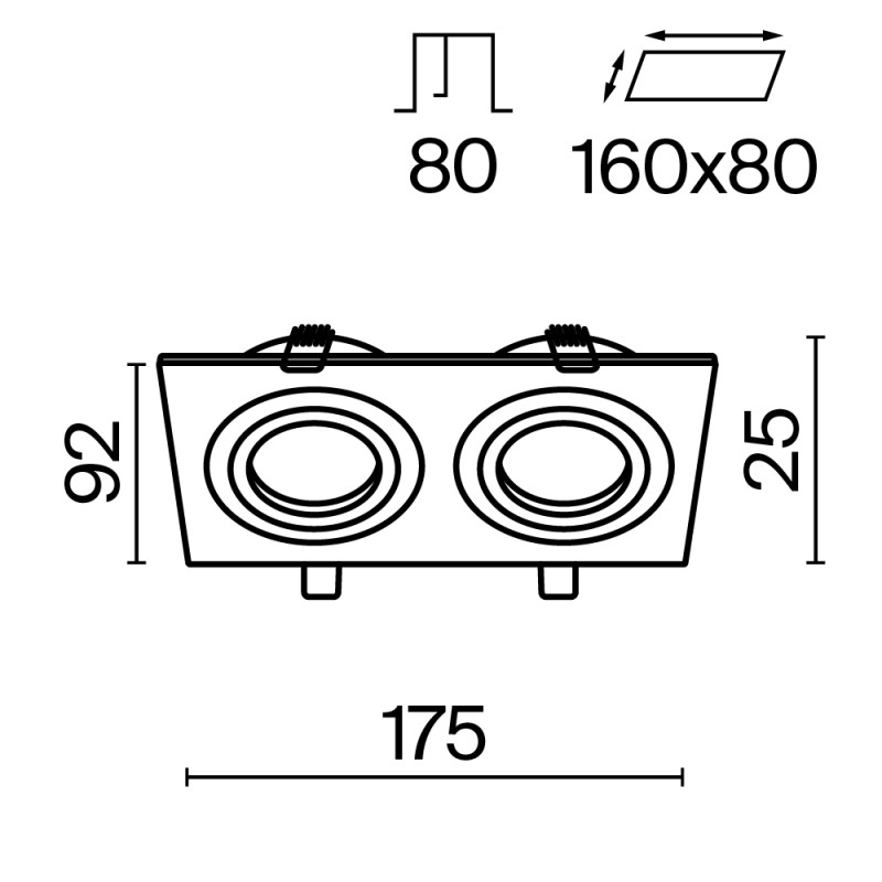 Встраиваемый светильник Maytoni Atom DL024-2-02B, черный