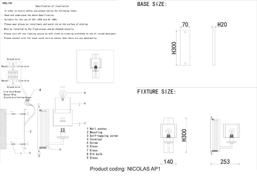 Бра 14*25 см, Crystal Lux NICOLAS AP1 GOLD/WHITE золото/прозрачный