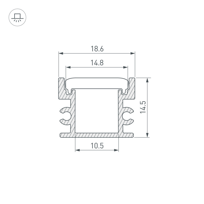 Профиль FLOOR18-H15-3000 ANOD BLACK (Arlight, Алюминий), 045672, цена за 3 м