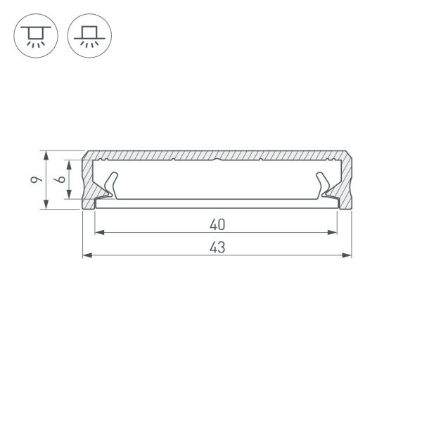 Профиль ALM-FLAT-S-2020 ANOD (Arlight, Алюминий) 026713(1)