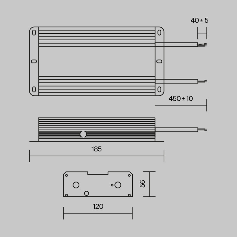 Блок питания для магнитных систем 480Вт, IP67 Maytoni Power Supply Magnetic PSL008-480W-48V-IP67