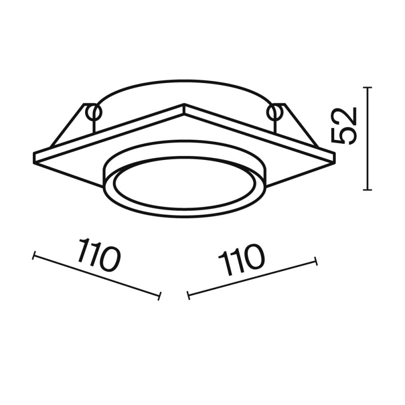 Светильник 11 см, Maytoni Downlight Hoop DL086-GX53-SQ-W, белый