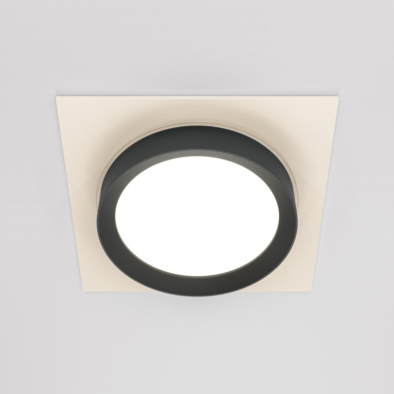 Светильник 11 см, Maytoni Downlight Hoop DL086-GX53-SQ-WB, белый-черный