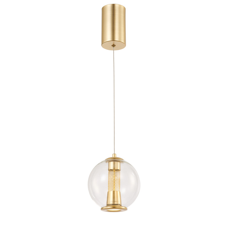Подвесной светильник 16*135 см, 7W, Favourite Boble 4551-1P золото, прозрачное стекло