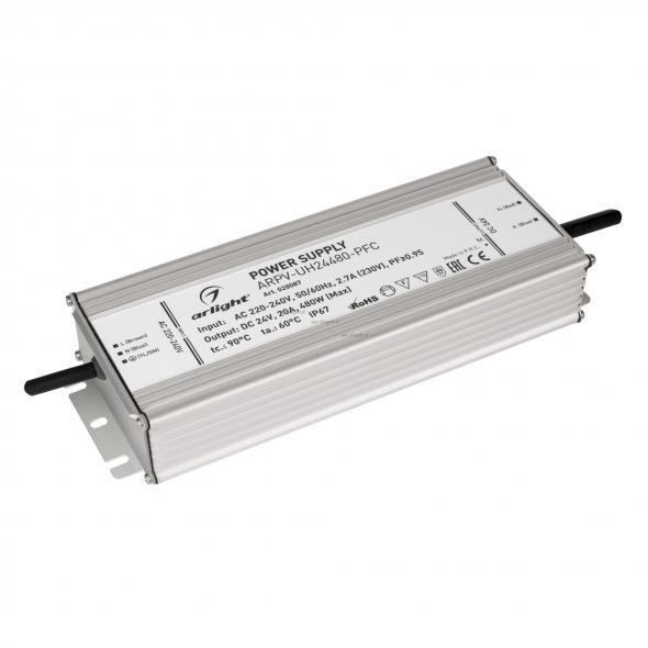 Блок питания ARPV-UH24480-PFC (24V, 20A, 480W) (Arlight, IP67 Металл, 7 лет) 028087