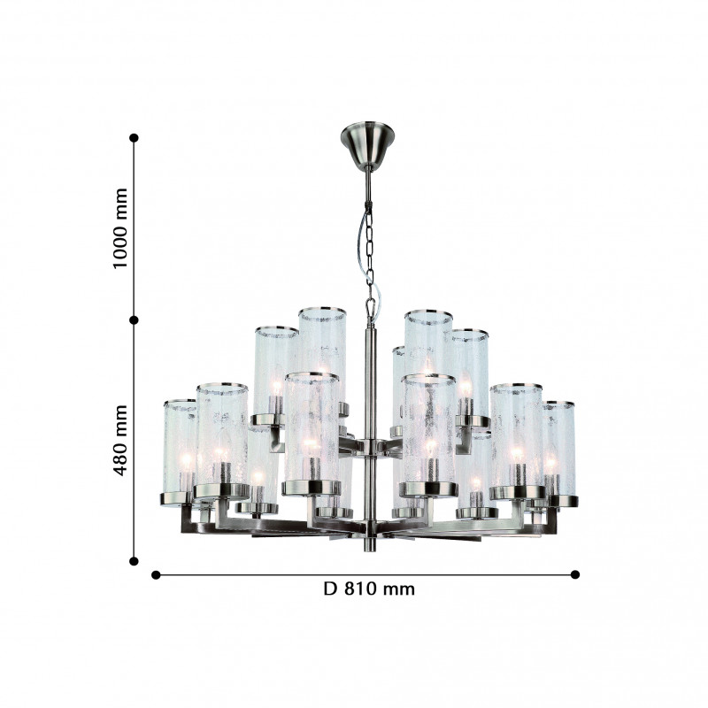 Подвесная люстра Favourite Assembly 2374-18P, D810*H480/1480, никель