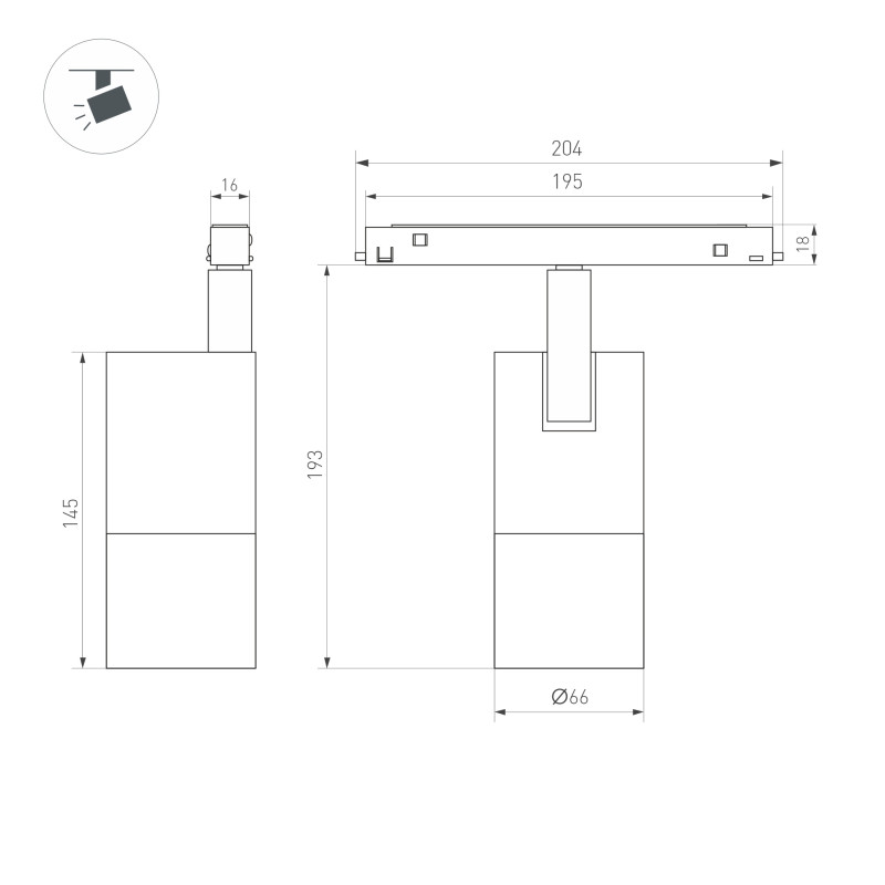 Светильник MAG-FLEX-SPOT-ZOOM-R65-15W Day4000 (BK, 34-60 deg, 48V) (Arlight, IP20 Металл, 5 лет) 047203