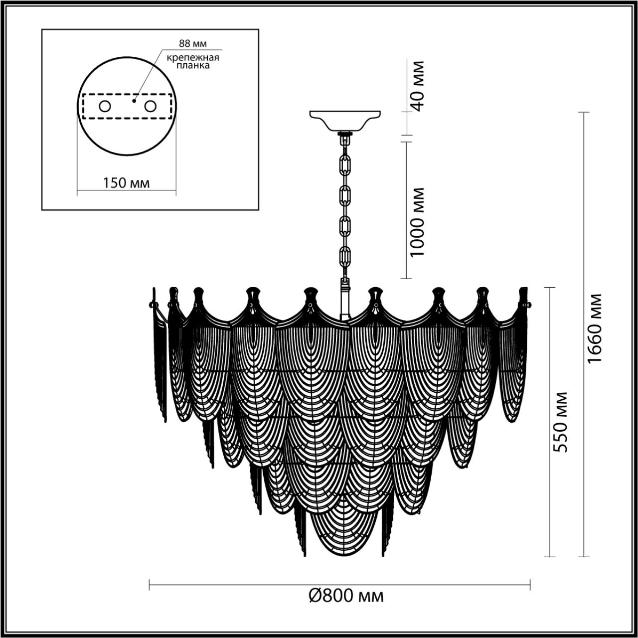 Люстра 80*80*160 см, 21 Е14*40W, Odeon Light Porcela, золотой 5051/21