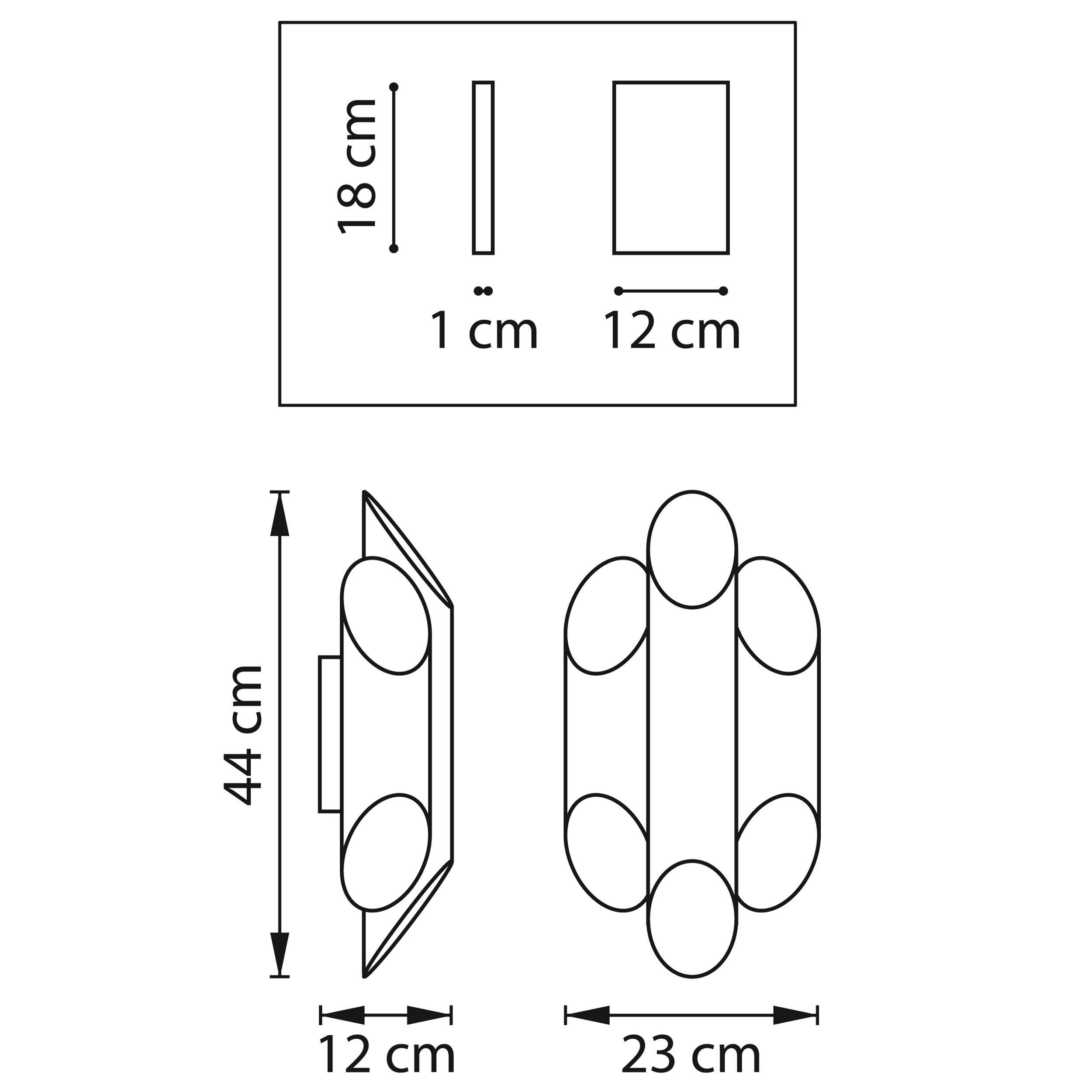 Бра 12*23 см, 6*G9*36W, Черный Lightstar Siena 720667