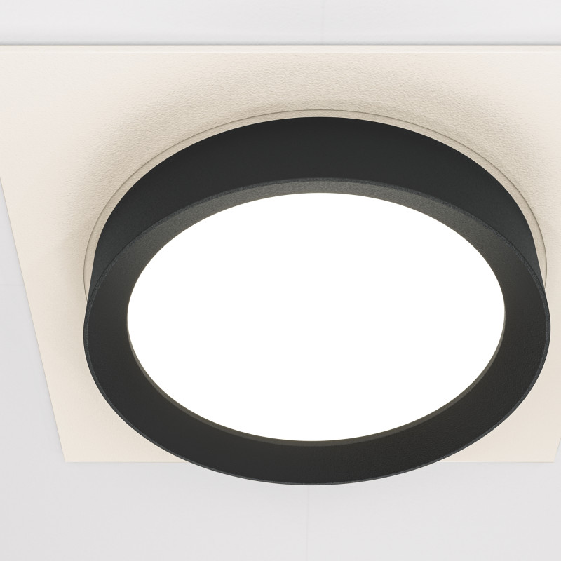 Светильник 11 см, Maytoni Downlight Hoop DL086-GX53-SQ-WB, белый-черный