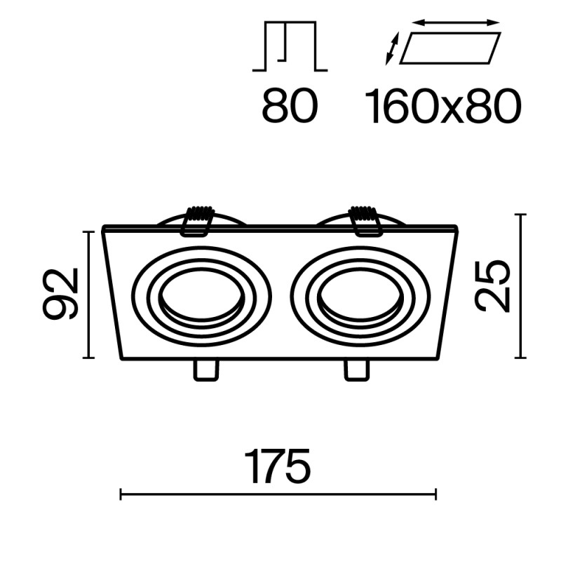 Встраиваемый светильник Maytoni Atom DL024-2-02W, белый