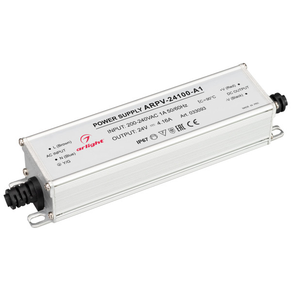 Блок питания ARPV-24100-A1 (24V, 4.16A, 100W) (Arlight, IP67 Металл, 3 года) 033093