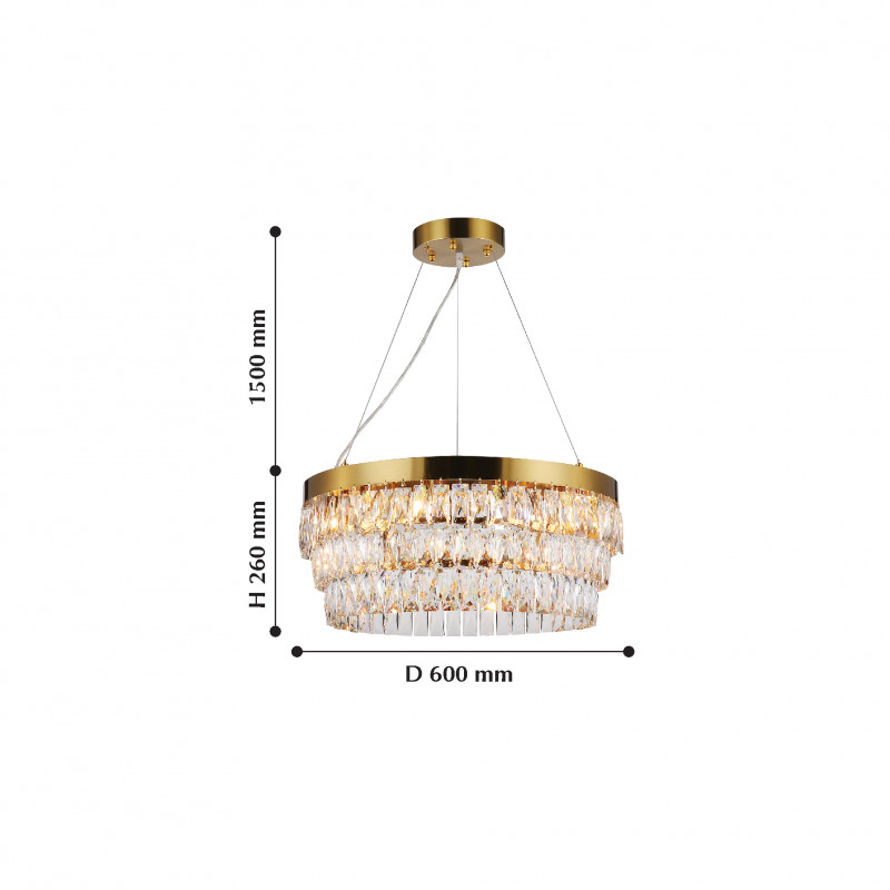 Подвесная люстра Favourite Magnitudo 2206-12P, D600*H260/1760, золото