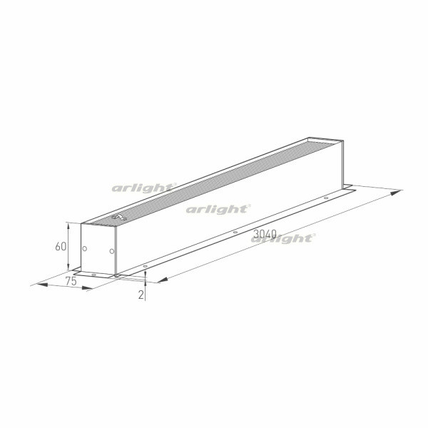 Трек встраиваемый MAG-TRACK-4560-F-3040 (BK) (Arlight, IP20 Металл, 3 года) 028067(1)