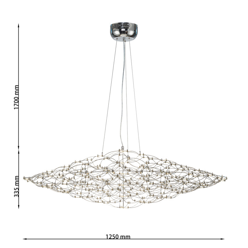 Подвесная люстра 125*242 см, 1*LED, 143W, 3000-6000К, Favourite Thinner 4305-12P хром