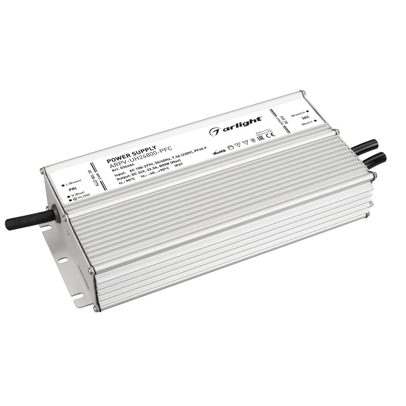 Блок питания ARPV-UH24800-PFC (24V, 33.3A, 800W) (Arlight, IP67 Металл, 7 лет) 034464