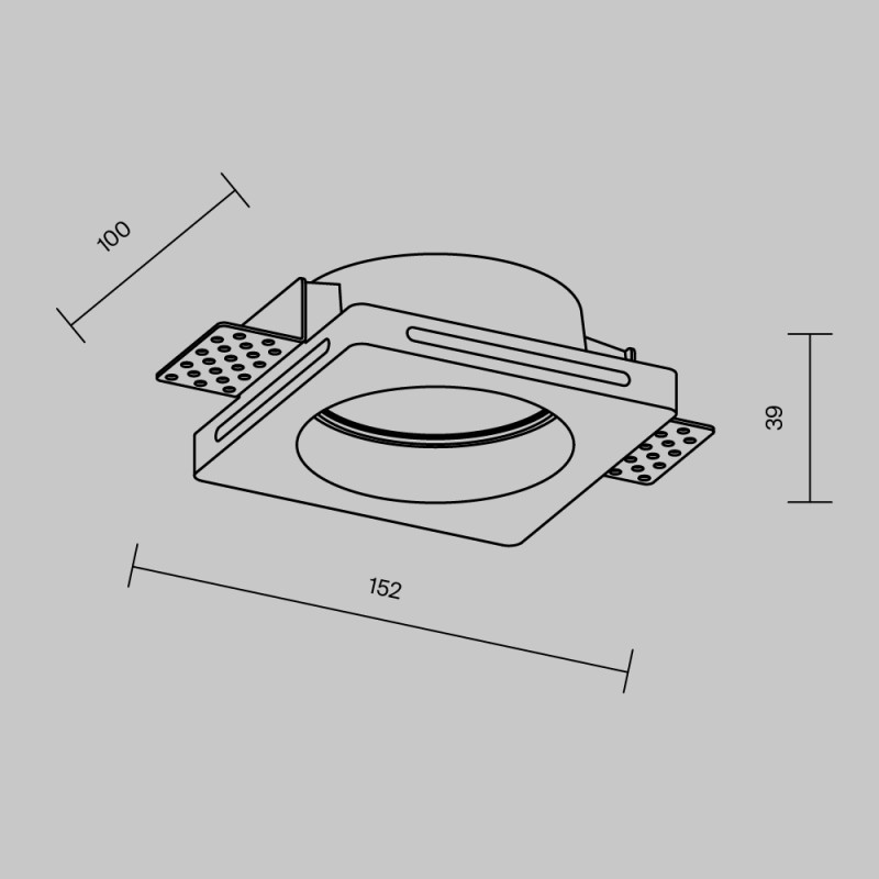 Встраиваемый светильник Downlight 10*15,2*3,9 см, GU10 10W Maytoni Technical Gyps Modern DL002-GU10-01-W белый