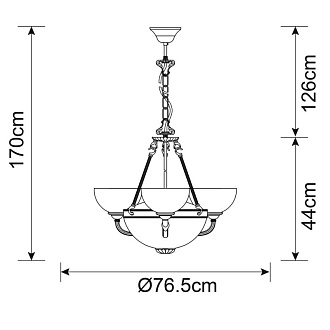 Люстра диаметр 76 см Arte Lamp A3777LM-3-2AB бронза