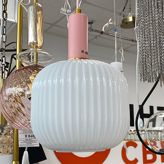 Подвесной светильник Lumion Merlin 4453/1, диаметр 20 см, белый-розовый