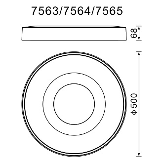 Светильник *50*6,8 см, LED *  80W, 3000К-6000К Mantra Coin 7563, белый