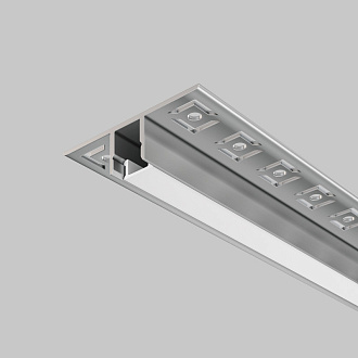 Алюминиевый профиль  Встраиваемый 13,3*52,5*2000 мм для светодиодной ленты Maytoni Led strip Черный ALM-5313B-S-2M