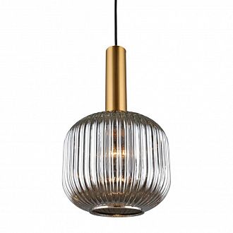 Светильник подвесной 20 см Omnilux Triscina OML-99426-01, бронза/дымчатое стекло