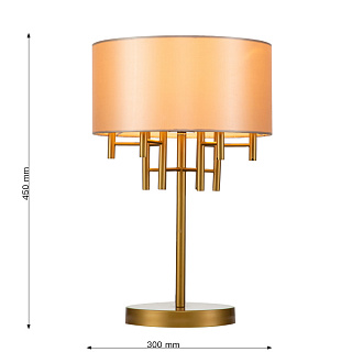 Настольная лампа Favourite Cosmo 2993-1T, D300*H450, латуни, абажур из глянцевой бежевой ткани