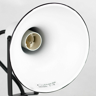 Спотовый светильник 13*20*13 см, 1*E14*40W Lussole Fargo LSP-8801 белый/черный