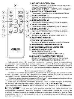 Светильник 56 см, 68W, 3000-5500K с пультом Citilux Спутник CL734680G, белый