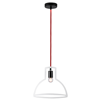 Подвесной светильник 25*10 см, 1*E27*10W 4100K Lussole Aberdeen GRLSP-8226 белый/черный/красный
