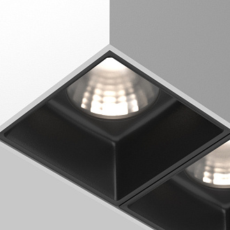 Потолочный светильник 14,5*7,5*9,5 см, LED*24W, 4000 К, Alfa LED C065CL-02-L12W4K-W Maytoni Ceiling & Wall, Бело-черный