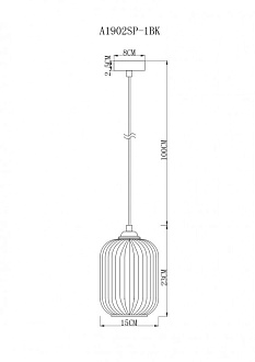 Светильник подвесной Arte Lamp Arwen A1902SP-1BK, черный