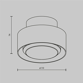 Накладной светильник 11*11*7,4 см, 1*GX53, 15W, Maytoni Technical SPACE C092CL-GX53-B черный