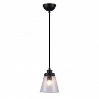 Подвесной светильник Omnilux Borgo OML-51006-01, черный-прозрачный, диаметр 16 см