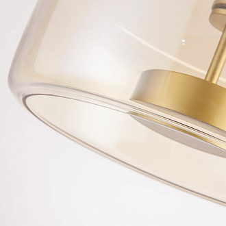 Подвесной светильник 38*180 см, 21W, Favourite Reflex 4235-2P Стекло янтарного цвета, матовое золото и белый акрил