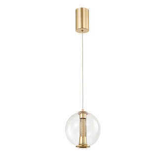 Подвесной светильник 20*135 см, 7W, Favourite Boble 4551-2P золото, прозрачное стекло